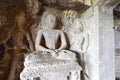 Rock-Carved Statue of Buddha Inside Ellora Caves