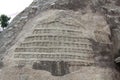 Rock carving of Jain teerthankars Gurus at Vindhyagiri, Shravanabelagola