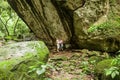 Rock carving / Petroglyph `La Piedra Pintada` in El Valle de Anton Royalty Free Stock Photo