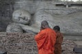 Rock Carving Reclining Buddha Statue