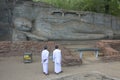 Rock Carving Reclining Buddha Statue