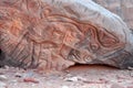 Rock Carving of Rhinoceros Royalty Free Stock Photo