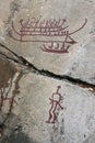 Rock Carvings in Tanum. Royalty Free Stock Photo