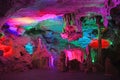 Rock in Caster cave with colorful light