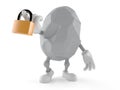 Rock character with padlock