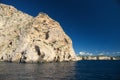 Rock and cliff in blue sea