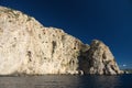 Rock and cliff in blue sea