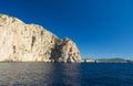 Rock and cliff in blue sea