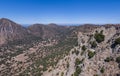 Rock cliff near Stefanos volcano crater on Nisyros island, Greece, Dodecanese Royalty Free Stock Photo