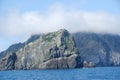 Rock cliffs in clouds