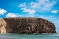 Rock cliffs at Playa del Papagayo Parrot Beach. Lanzarote, Canary Islands, Spain. Royalty Free Stock Photo