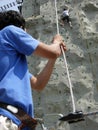 Rock climber and belayer Royalty Free Stock Photo