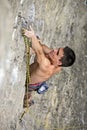 Rock climber on the cliff Royalty Free Stock Photo