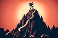 rock climber conquers the summit illustration. Generative AI Royalty Free Stock Photo