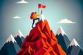 rock climber conquers the summit illustration. Generative AI
