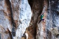 A rock climber on a rock