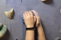 Rock climber hand.