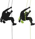 Rock climber hanging silhouette. Royalty Free Stock Photo