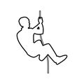 Rock climber icon black color illustration flat style simple image