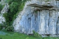 Rock climber on Kilnsey Crag