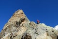 Rock climber on mountain top