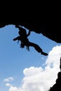 Rock climber silhouette Royalty Free Stock Photo
