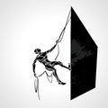 Rock climber silhouette Royalty Free Stock Photo