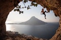 Rock climber at sunset Royalty Free Stock Photo