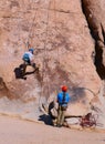 Rock Climbers on Boulders in Joshua Tree National Park California