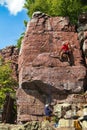 Rock Climbers at Devils Lake State Park Royalty Free Stock Photo