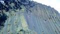 Rock Climbers on Devils Tower Vertical Face Royalty Free Stock Photo