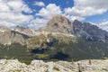 Rock climbers on plateu in the Dolomites