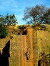 Rock climbing at Bole Hill Quarry.