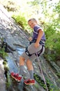 Rock Climbing boy Royalty Free Stock Photo