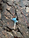 Rock Climbing Boy Royalty Free Stock Photo