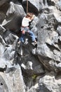 Rock Climbing boy,Ecuador Royalty Free Stock Photo
