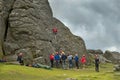 Rock climbing in Cornwall, south west England