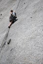 rock climbing a crack Royalty Free Stock Photo