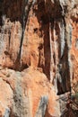 Rock climbing crag area Spectacular Cave in Geyikbayiri, Turkey Royalty Free Stock Photo