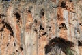 Rock climbing crag area Spectacular Cave in Geyikbayiri, Turkey Royalty Free Stock Photo