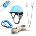 Rock climbing equipment on white background. 3d rendering Royalty Free Stock Photo