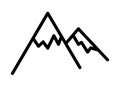 Rock climbing flat line icon. Alpinism, mountaineering, hiking equipment. Outline sign for mobile concept and web design, store