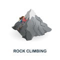 Rock Climbing icon. 3d illustration from outdoor recreation collection. Creative Rock Climbing 3d icon for web design