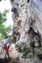 Rock Climbing in Krabi Royalty Free Stock Photo