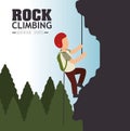 Rock climbing man emblem graphic Royalty Free Stock Photo