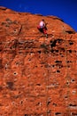 Rock Climbing on Red Sandstone for Sport Recreation and Fun