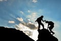 Rock climbing and the team focused on the target