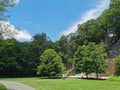 The rock climbing wall at Alapocas Run State Park, Wilmington, Delaware, USA Royalty Free Stock Photo