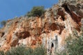 Spectacular rock climbing cliff wall Royalty Free Stock Photo