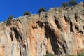 Spectacular rock climbing cliff wall Royalty Free Stock Photo